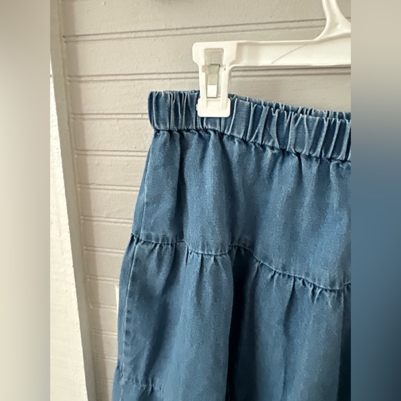 MANGO TIERED DENIM MIDI SKIRT - Picture 2 of 4